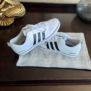 COPY - mens size 12 almost new adidas white with black stripes sneakers